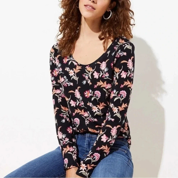 NWT LOFT Laurel Vintage Floral Soft Layering Top - Picture 1 of 8